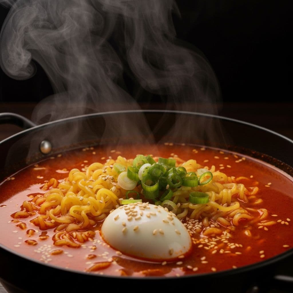 Steaming bowl of chef's ramen at The Knode